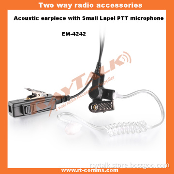 Two Way Radio Acoustic Tube Earpiece with Small Lapel Ptt (EM-4242)